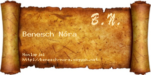 Benesch Nóra névjegykártya